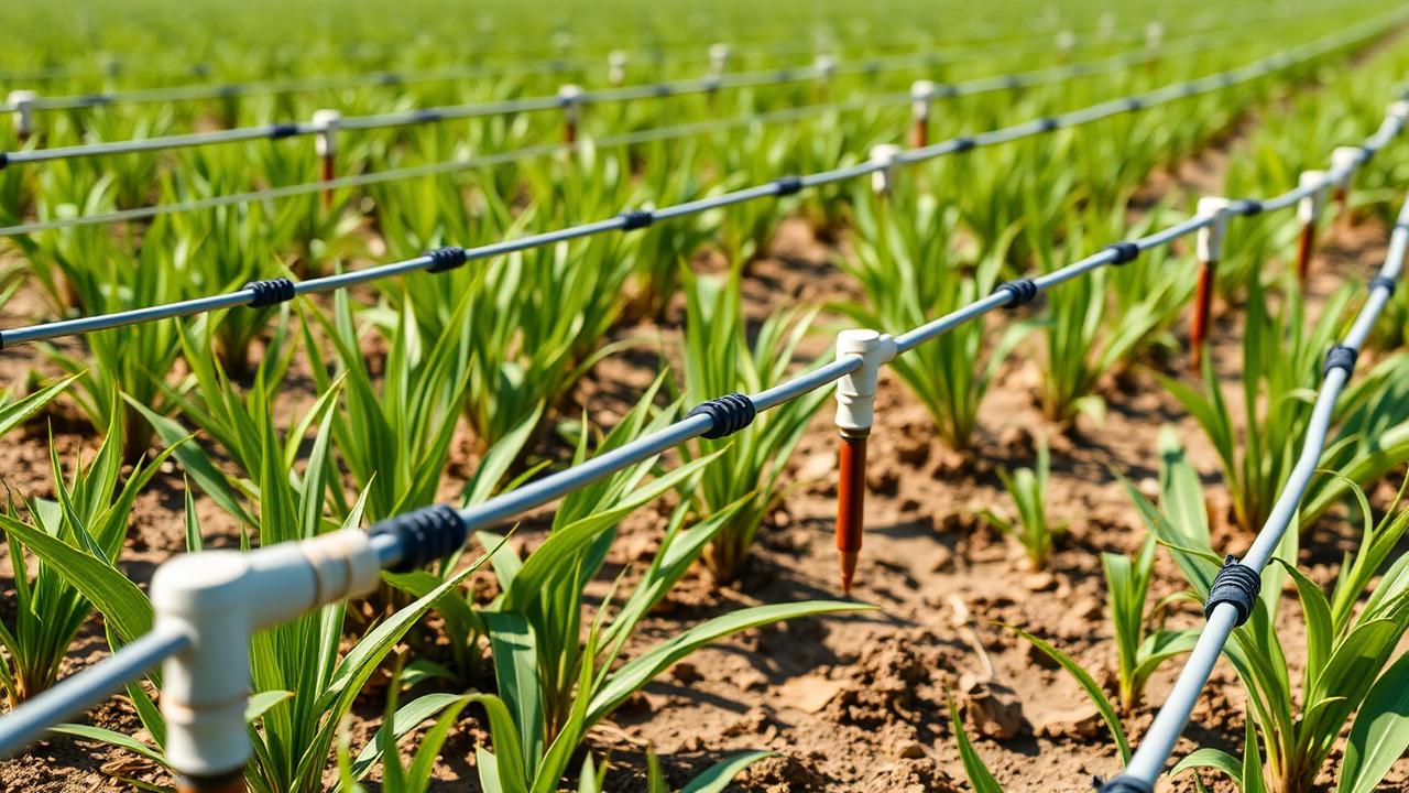 Precision drip irrigation network in a high-value open-field crop