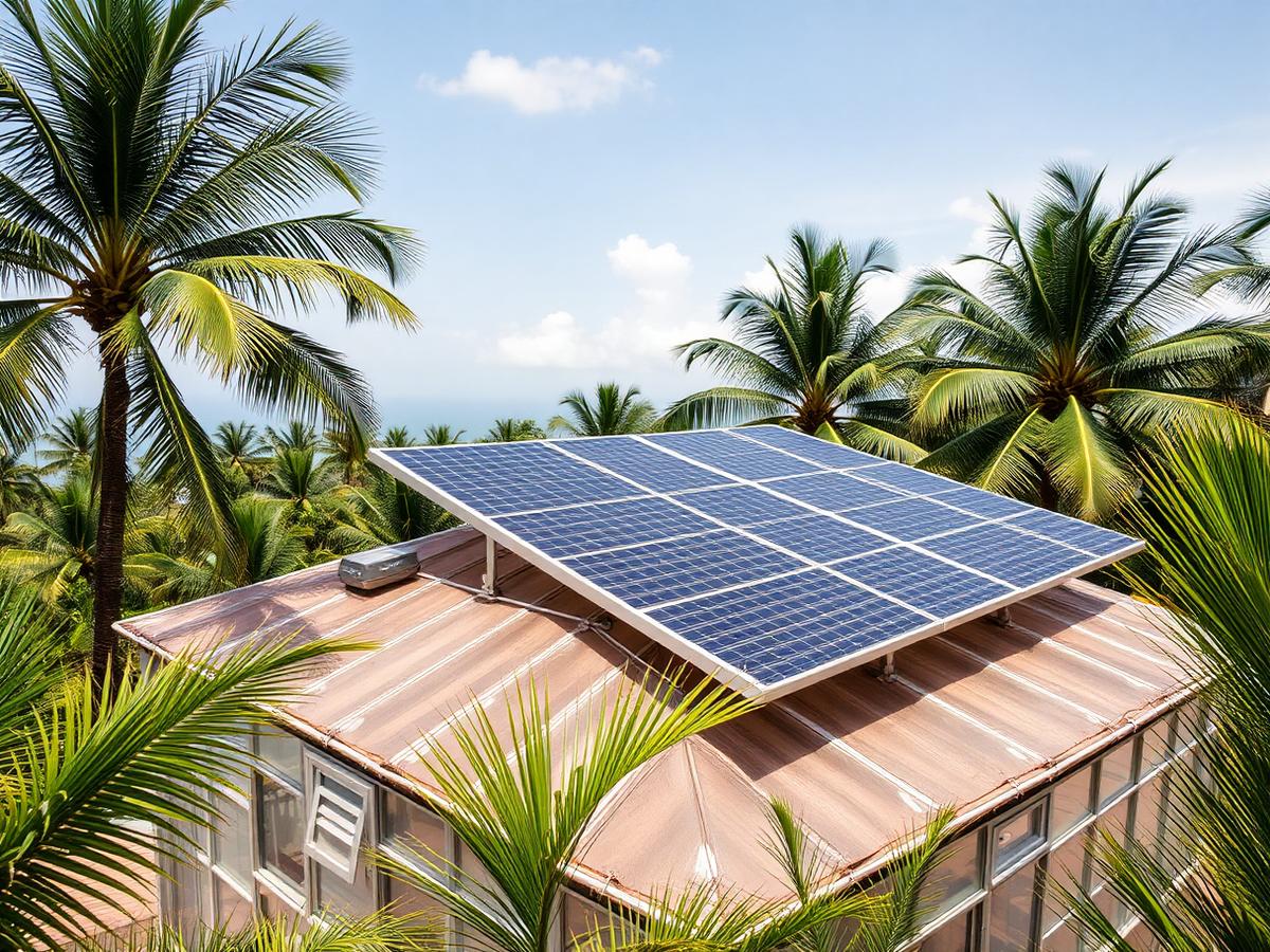 Solar PV on Beninese greenhouse rooftop Solar PV on Beninese greenhouse rooftop