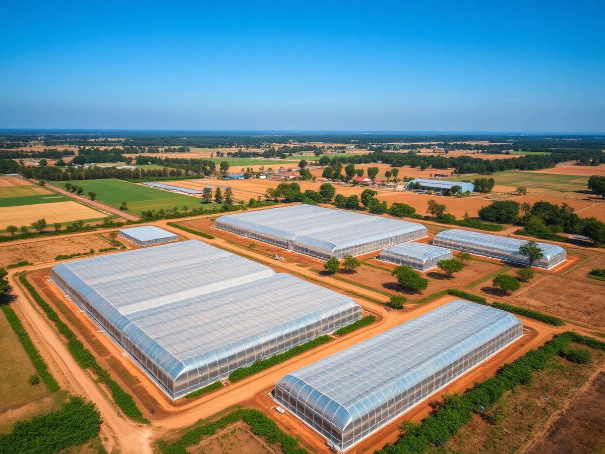 Aerial view of Lilongwe greenhouse project, Malawi Aerial view of Lilongwe greenhouse project, Malawi