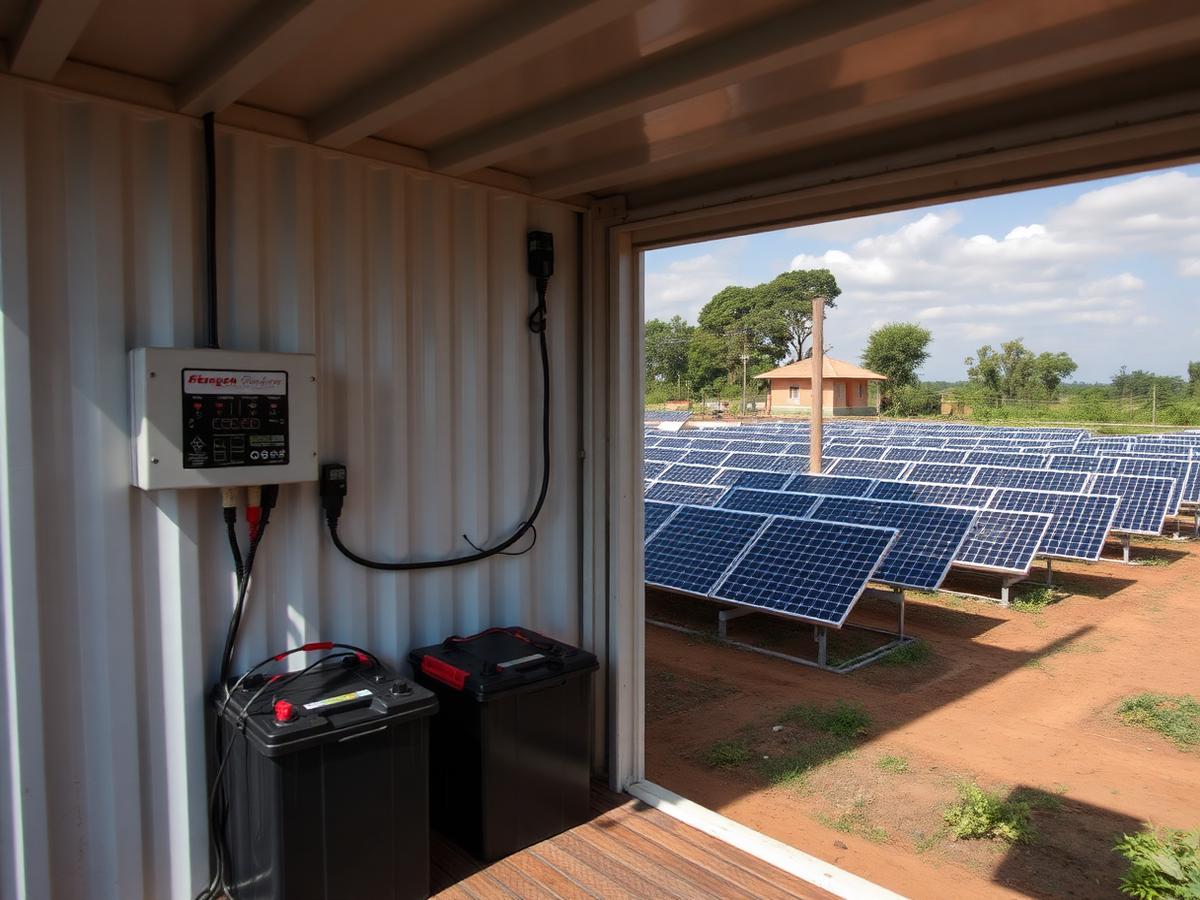 Solar PV array on Malawian greenhouse farm Solar PV array on Malawian greenhouse farm