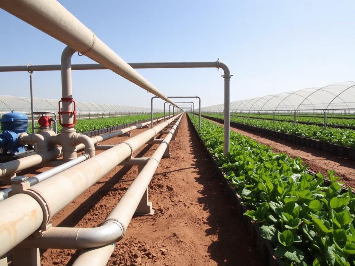 Desalination reverse-osmosis skid at Mauritanian greenhouse Desalination reverse-osmosis skid at Mauritanian greenhouse