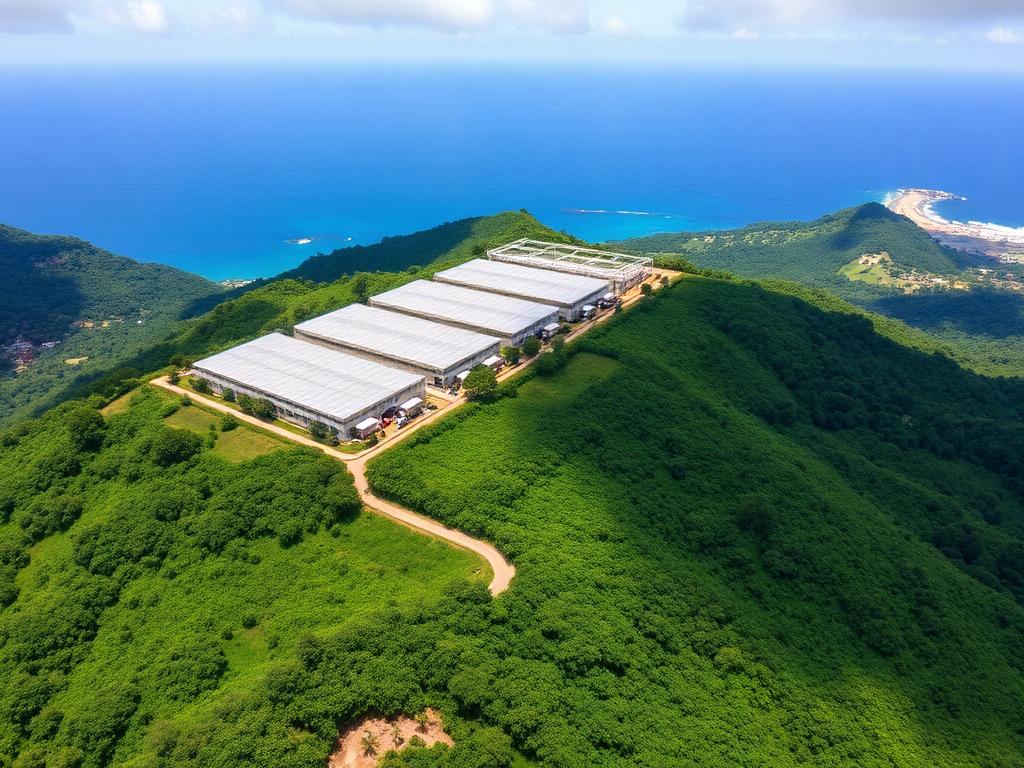 Cyclone-rated commercial greenhouse in Mauritius supplying hotels and retail
