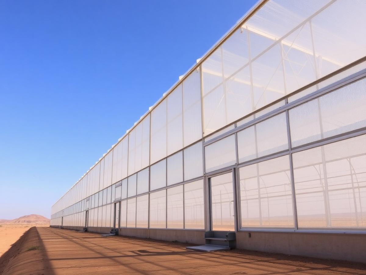 Wind-rated Namibian coastal desert greenhouse structure Wind-rated Namibian coastal desert greenhouse structure