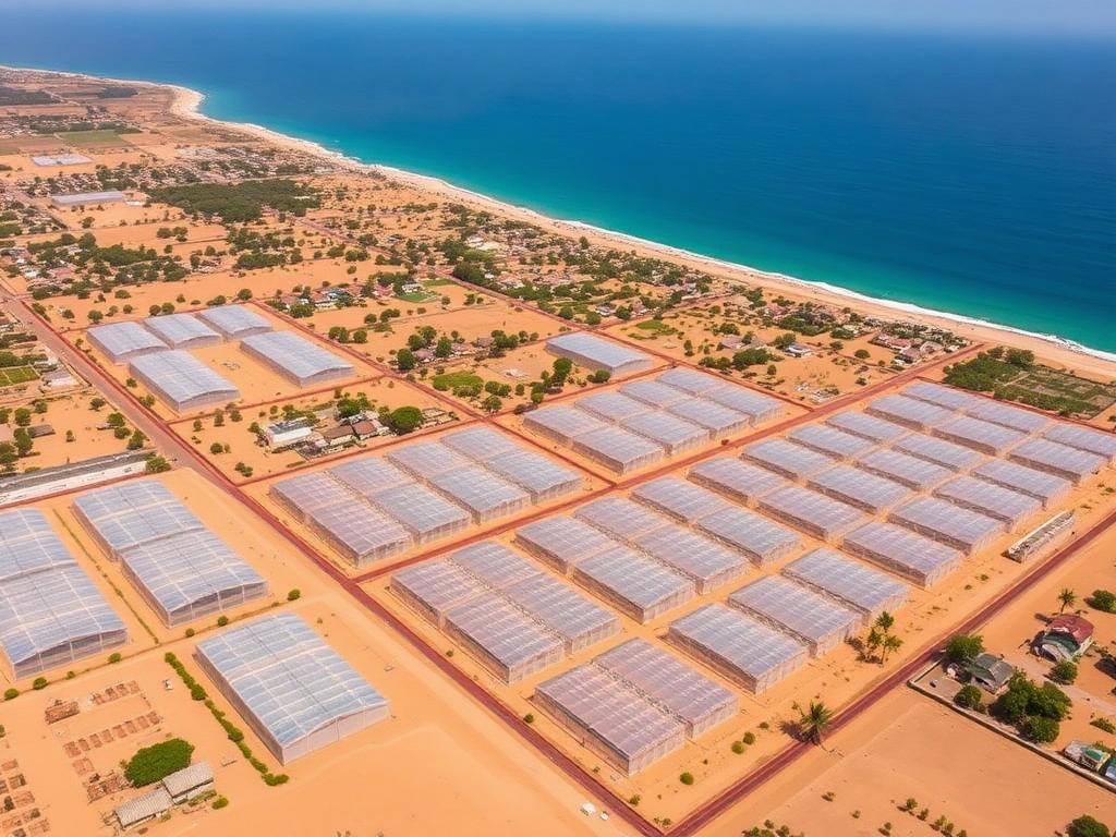 Projet de serre commerciale au Sénégal avec ventilation naturelle et alimentation solaire