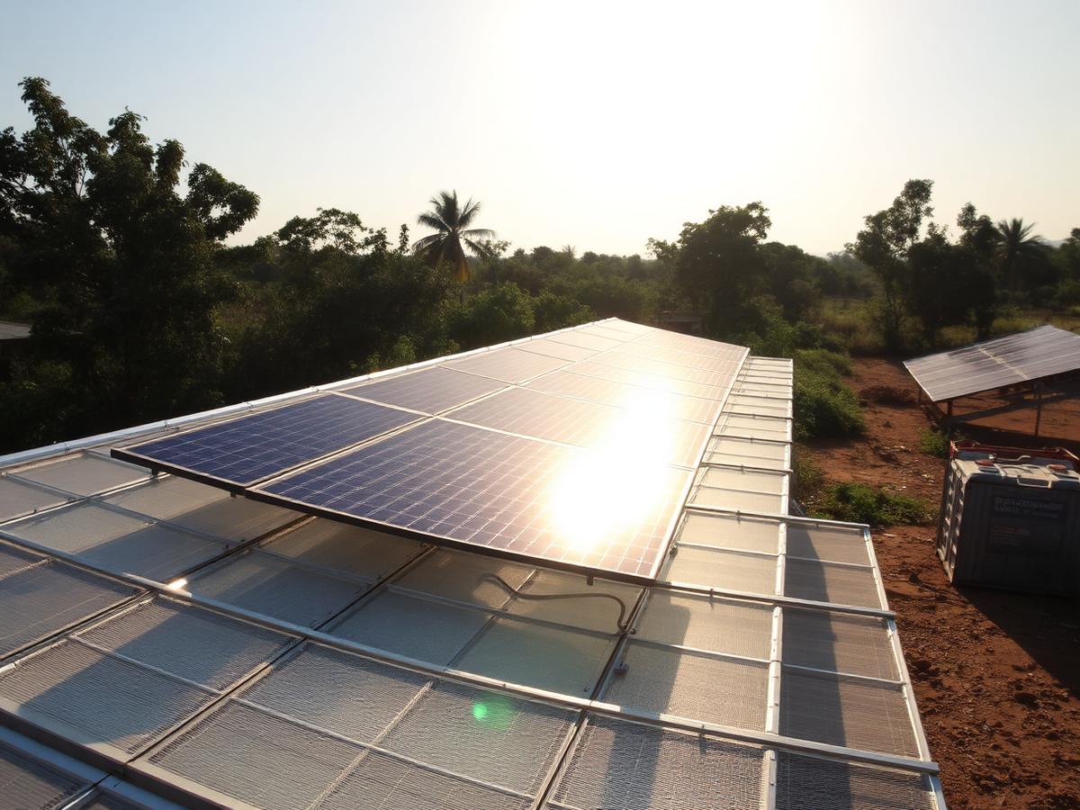 Solar PV array powering Zambian greenhouse cluster Solar PV array powering Zambian greenhouse cluster